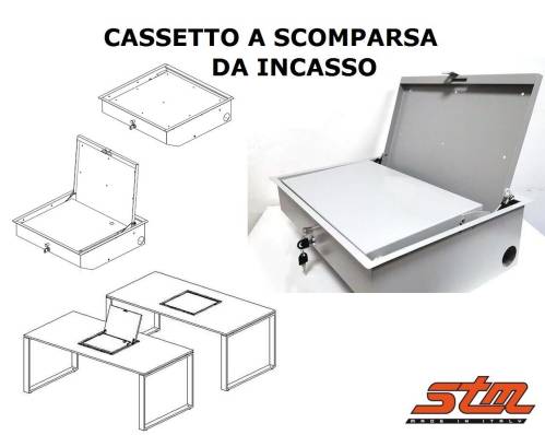 Cassetto a Scomparsa da Incasso per piano Scrivania Porta Notebook SMART WORKING